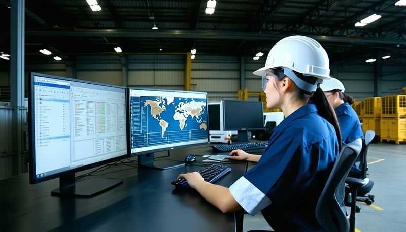 Dispatching service team monitoring freight operations. Dispatching service team monitoring freight operations.